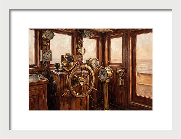 Old Wooden Wheelhouse Interior
