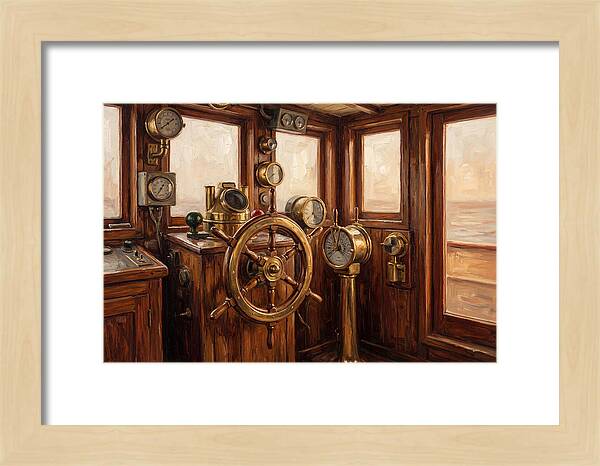 Old Wooden Wheelhouse Interior