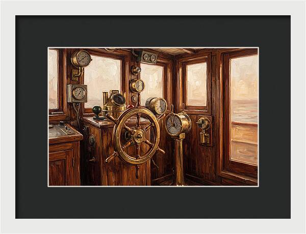 Old Wooden Wheelhouse Interior