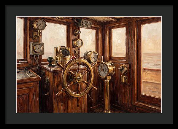 Old Wooden Wheelhouse Interior