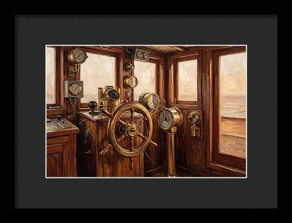 Old Wooden Wheelhouse Interior