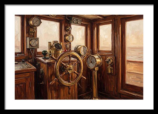 Old Wooden Wheelhouse Interior
