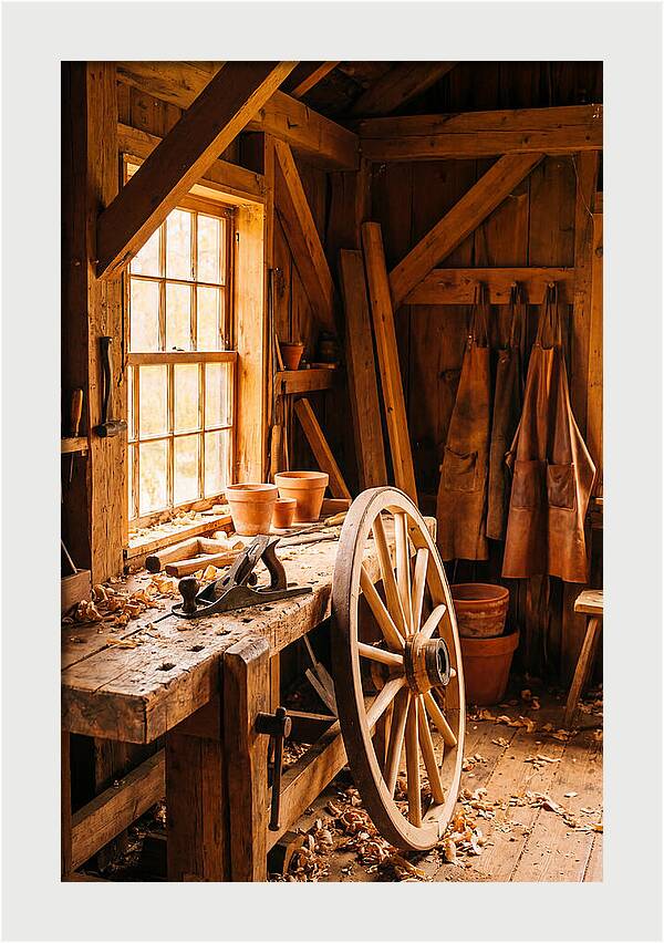 Old Wooden Wheelwright Workshop