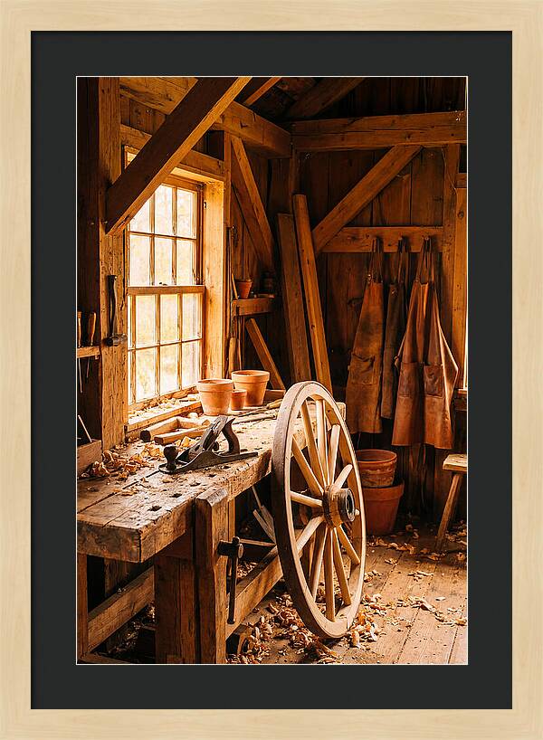 Old Wooden Wheelwright Workshop