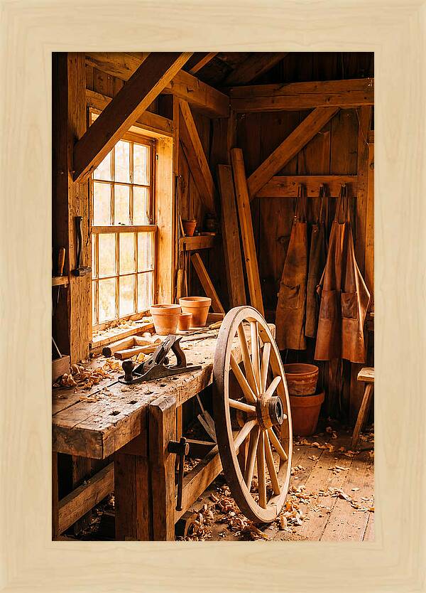 Old Wooden Wheelwright Workshop