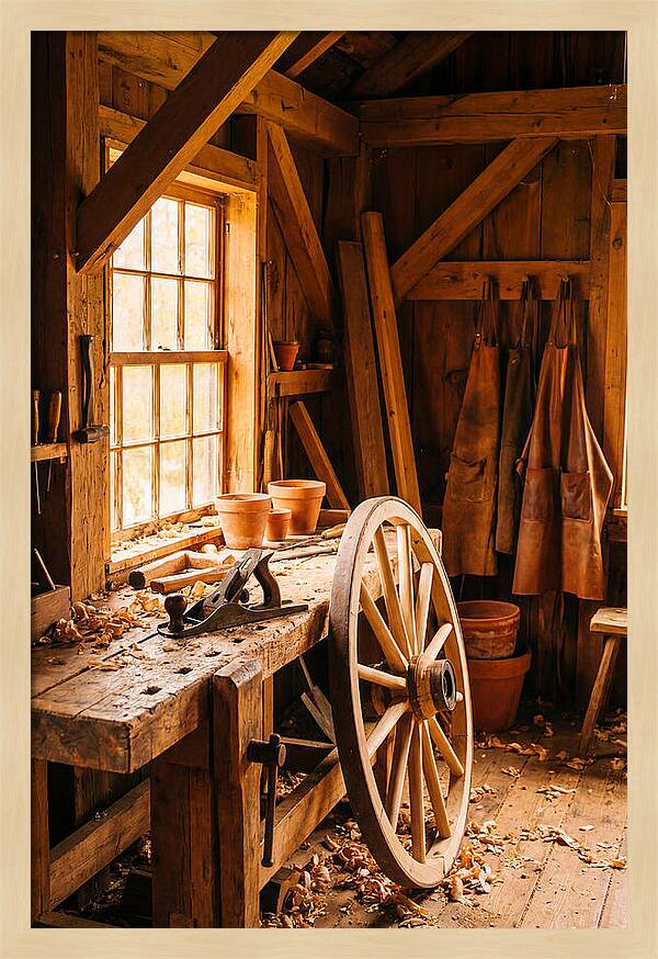 Old Wooden Wheelwright Workshop
