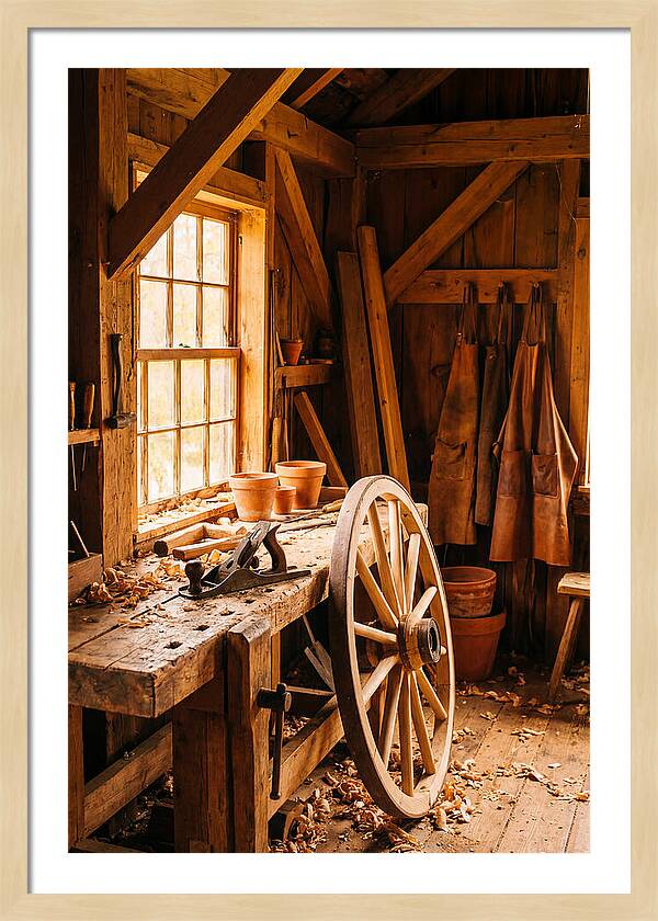 Old Wooden Wheelwright Workshop