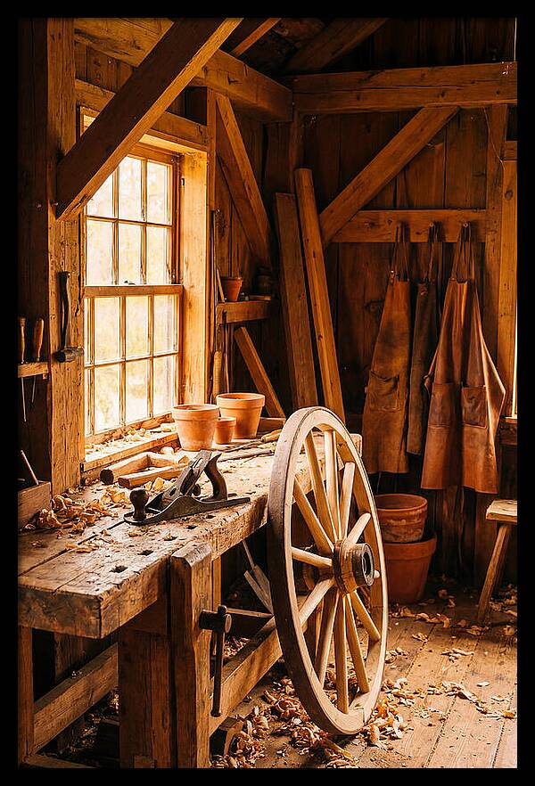 Old Wooden Wheelwright Workshop