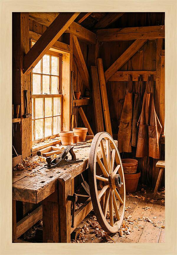 Old Wooden Wheelwright Workshop