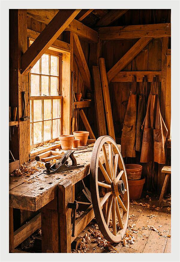 Old Wooden Wheelwright Workshop