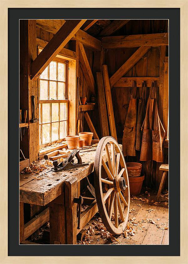 Old Wooden Wheelwright Workshop