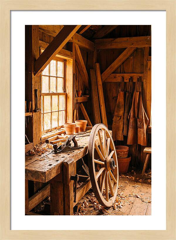 Old Wooden Wheelwright Workshop