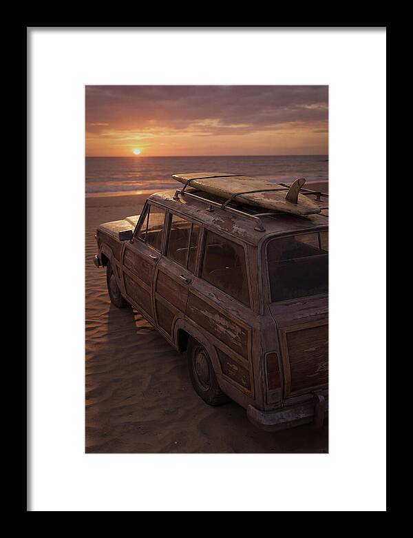 Old Woody Wagon At Sunset
