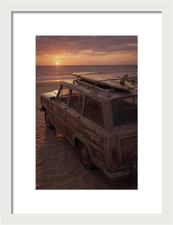 Old Woody Wagon At Sunset