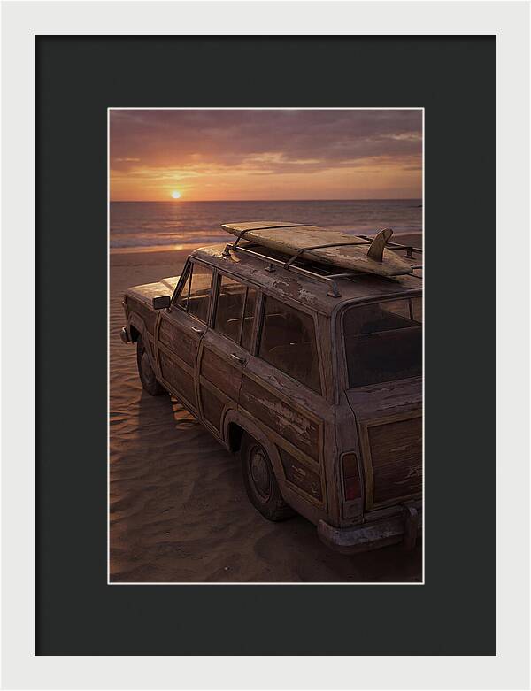 Old Woody Wagon At Sunset