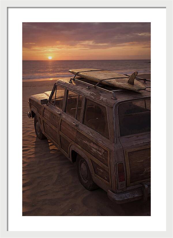 Old Woody Wagon At Sunset