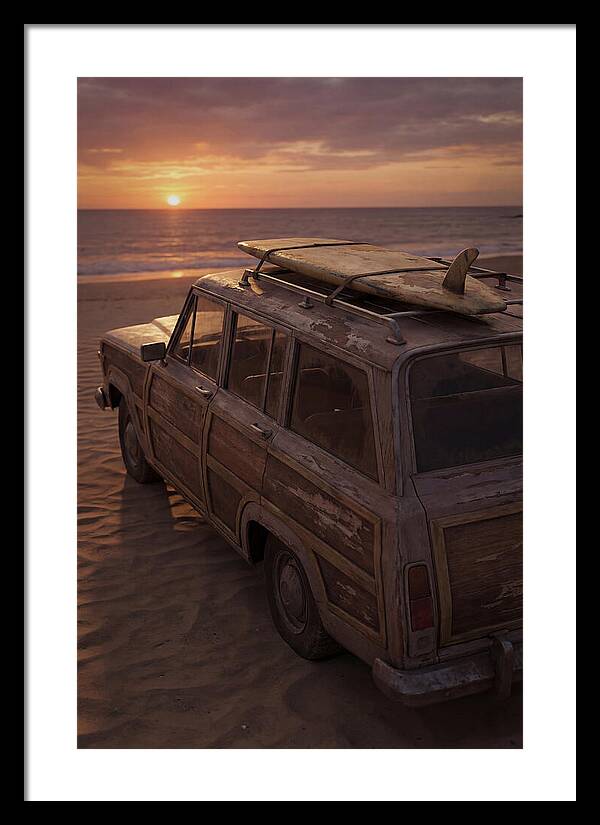 Old Woody Wagon At Sunset