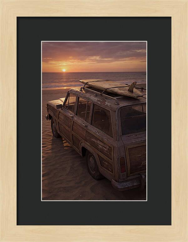 Old Woody Wagon At Sunset