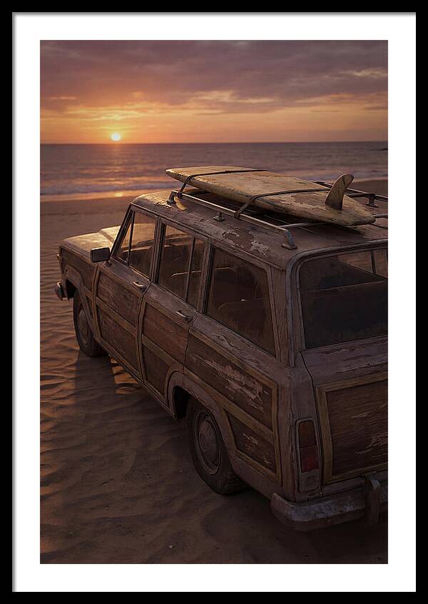 Old Woody Wagon At Sunset