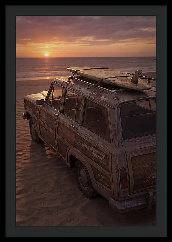 Old Woody Wagon At Sunset