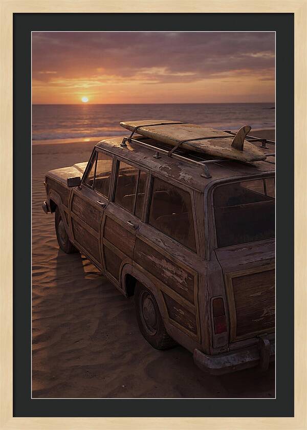 Old Woody Wagon At Sunset