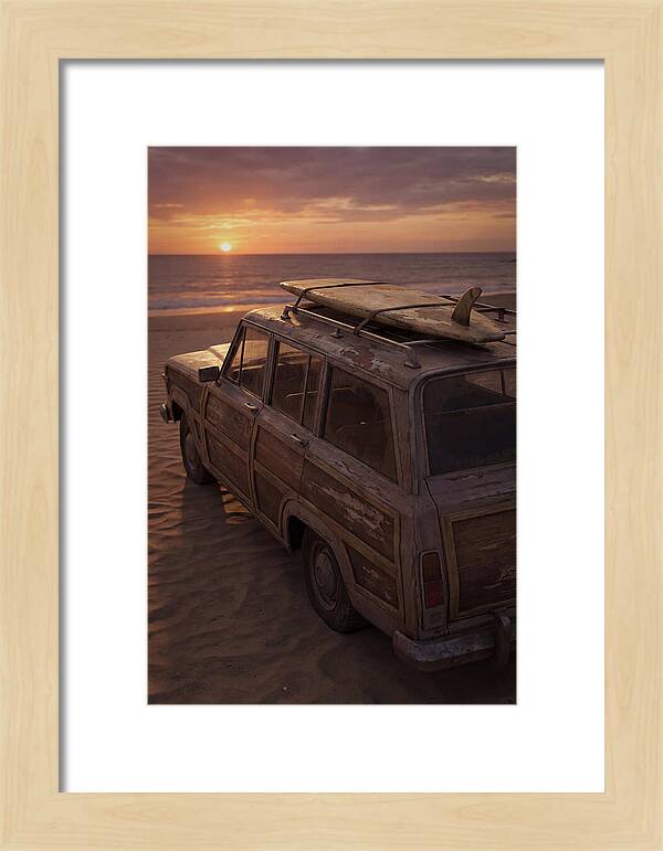 Old Woody Wagon At Sunset