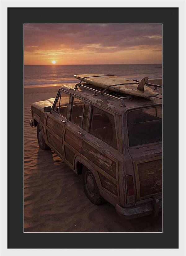 Old Woody Wagon At Sunset
