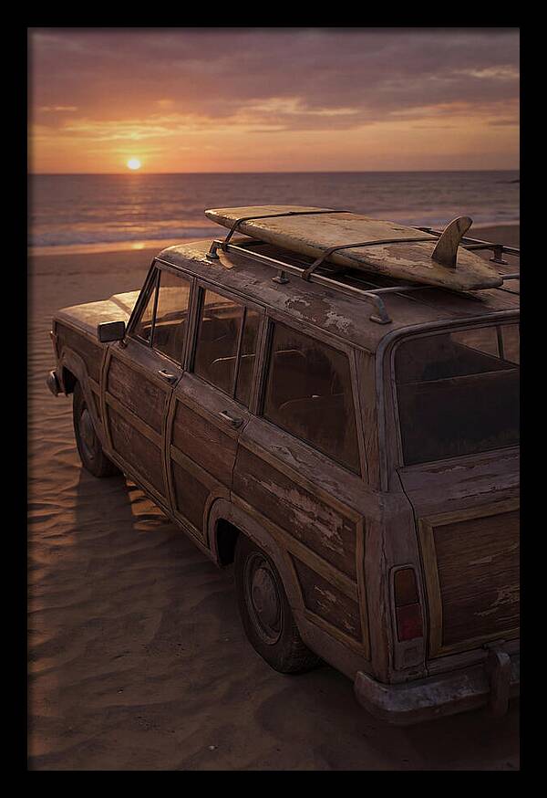 Old Woody Wagon At Sunset