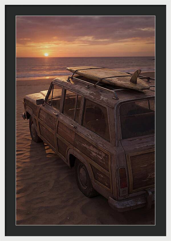 Old Woody Wagon At Sunset