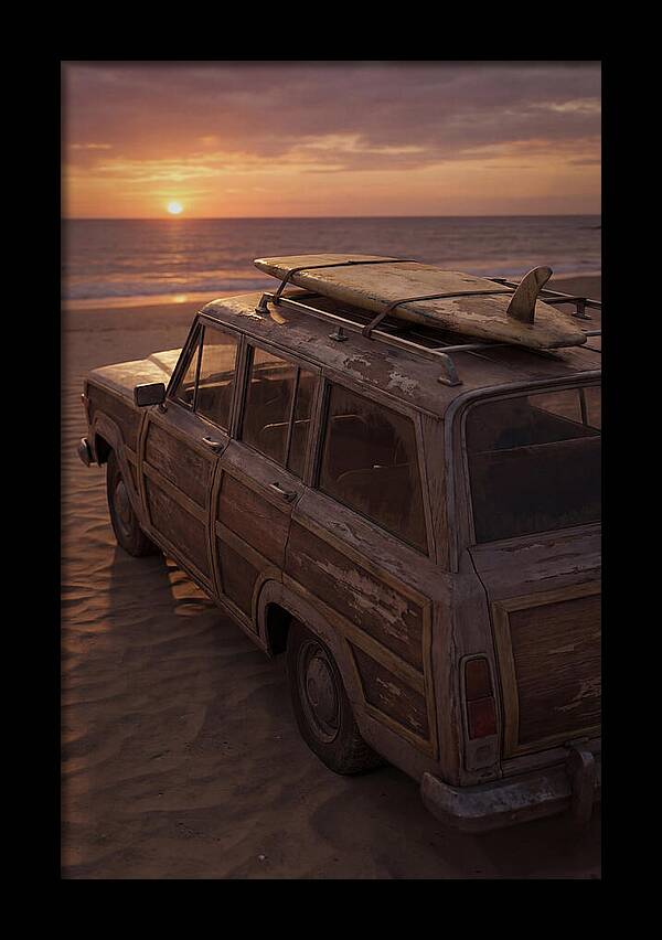Old Woody Wagon At Sunset