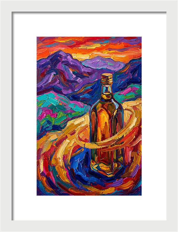 Olive Oil Bottle In Vibrant Landscape