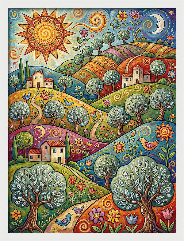 Olive Oil Landscape Delight