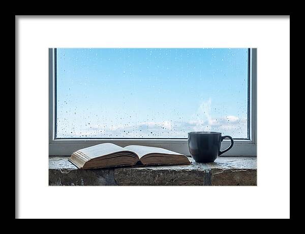 Open Book And Steaming Cup