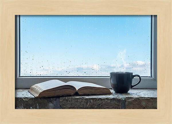 Open Book And Steaming Cup