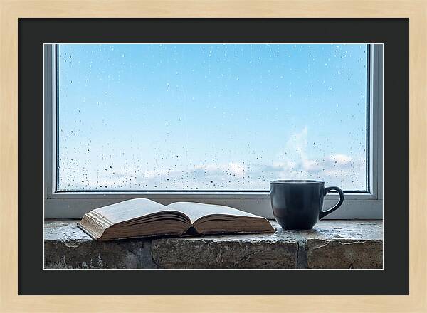Open Book And Steaming Cup