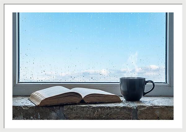 Open Book And Steaming Cup