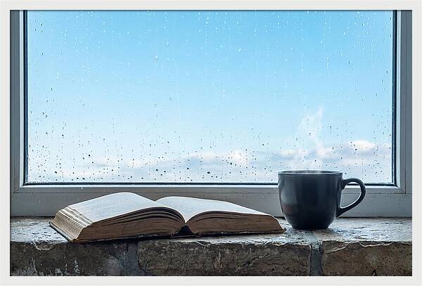 Open Book And Steaming Cup