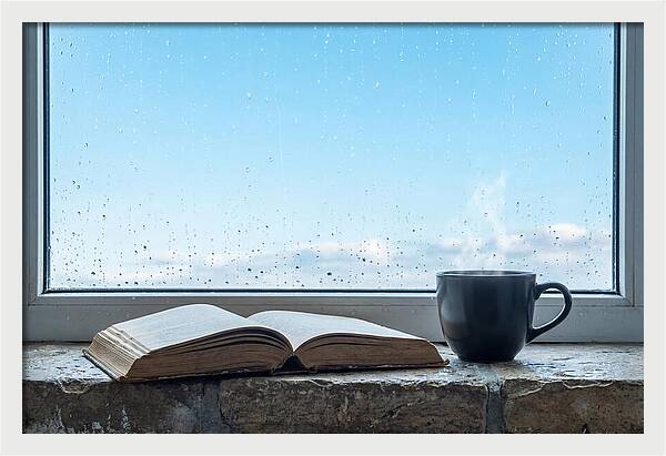 Open Book And Steaming Cup