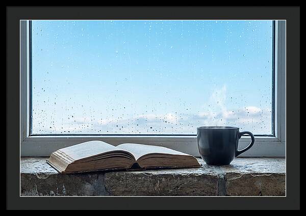 Open Book And Steaming Cup