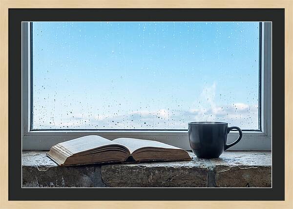 Open Book And Steaming Cup