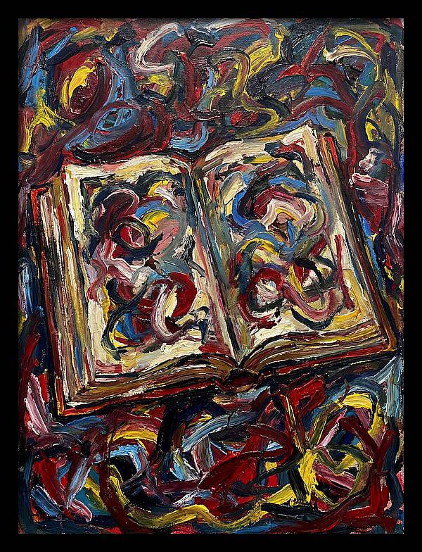 Open Book In Expressionist Style