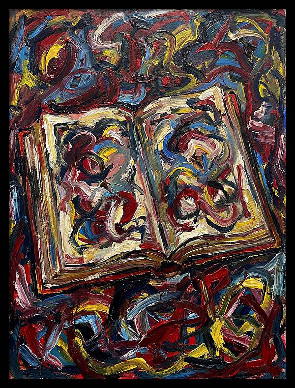 Open Book In Expressionist Style
