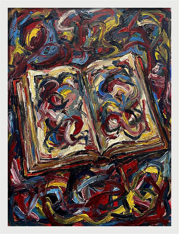 Open Book In Expressionist Style