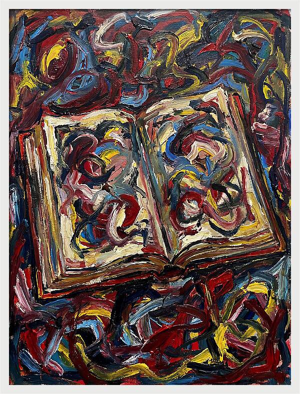 Open Book In Expressionist Style