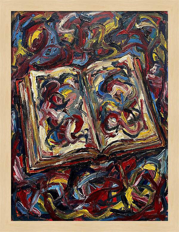 Open Book In Expressionist Style