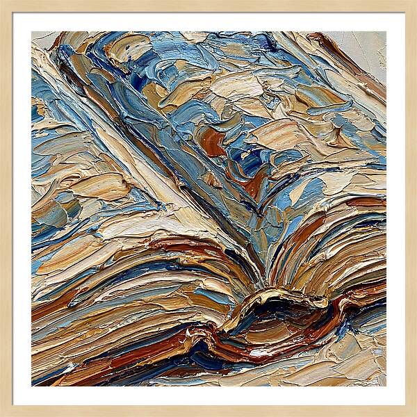 Open Book In Palette Knife Style