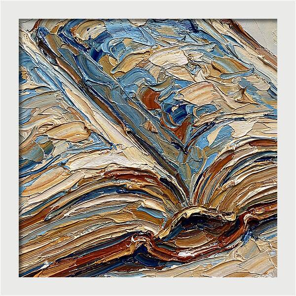 Open Book In Palette Knife Style