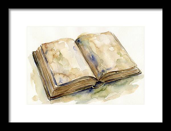 Open Book In Watercolor