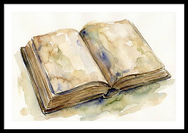 Open Book In Watercolor