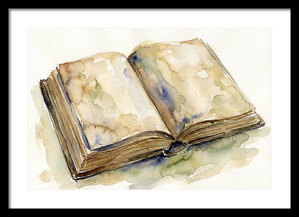 Open Book In Watercolor
